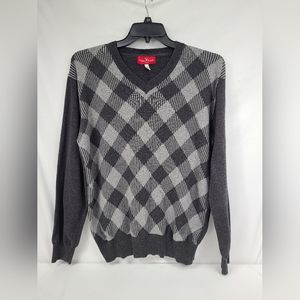 Men's Mark Ecko Pullover Sweater Gray Size XL V-Neck "Well Hung"
